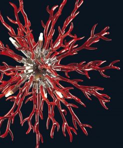 "Coral"Murano Glass Chandelier - Image 3
