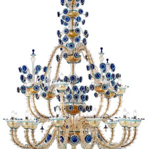 "Fiore Blu"Murano Glass Chandelier