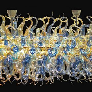 'Binario"Murano Glass Chandelier