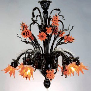 "Orange"Murano Glass Chandelier