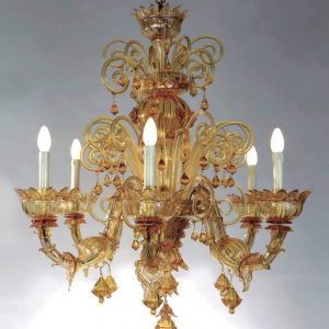 >Navetta"Murano Glass Chandelier