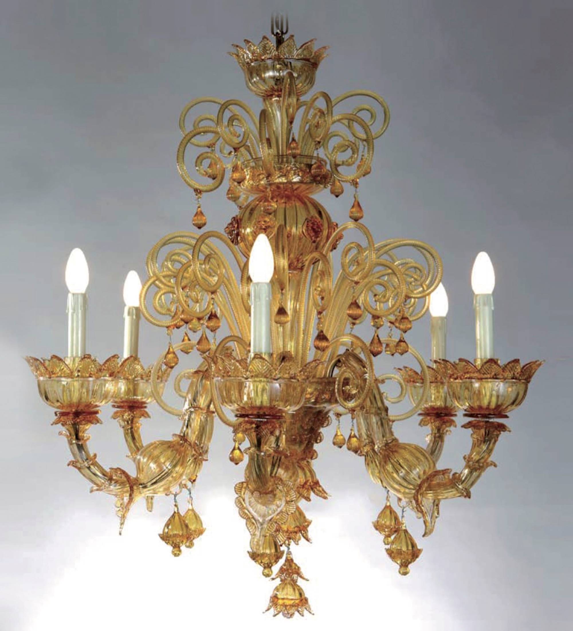 >Navetta"Murano Glass Chandelier