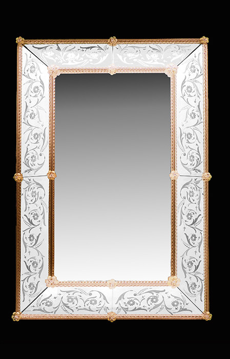 "Bianco"Murano glass Mirror